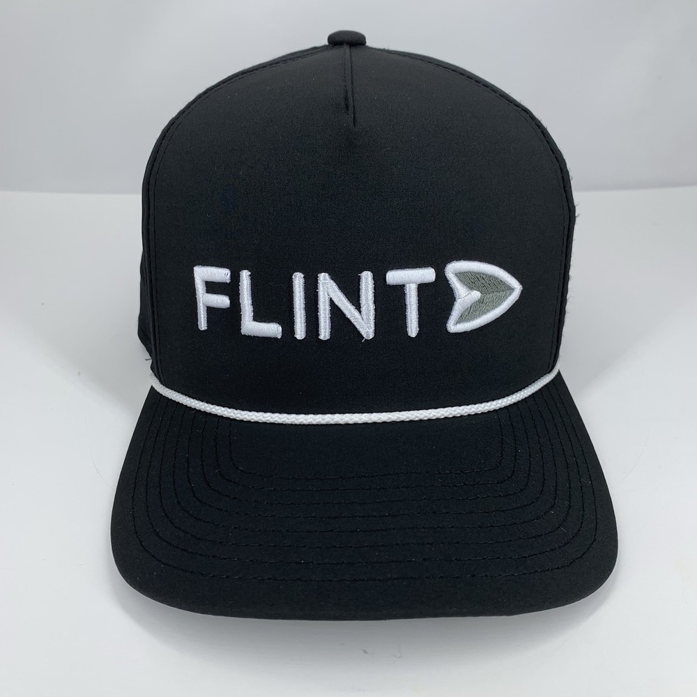 FLINT Hat Black Imperial Golf Adjustable Snapback OSFA Rope Baseball Cap